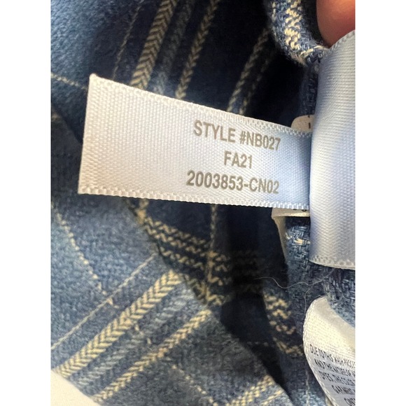 NWT Madewell Mens Blue Plaid Easy Fit Long Sleeve Flannel Shirt M Indigo Granola - Picture 10 of 12